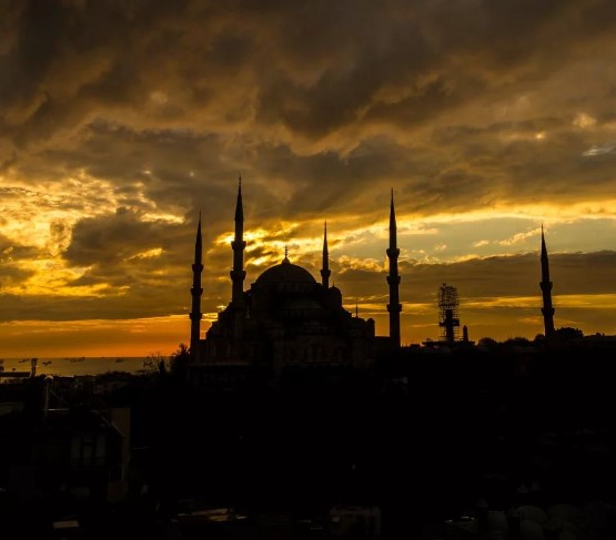 blue mosque landscspe