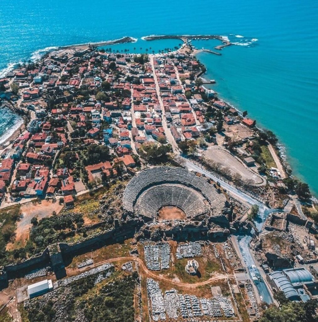 side ancient city drone photo 1