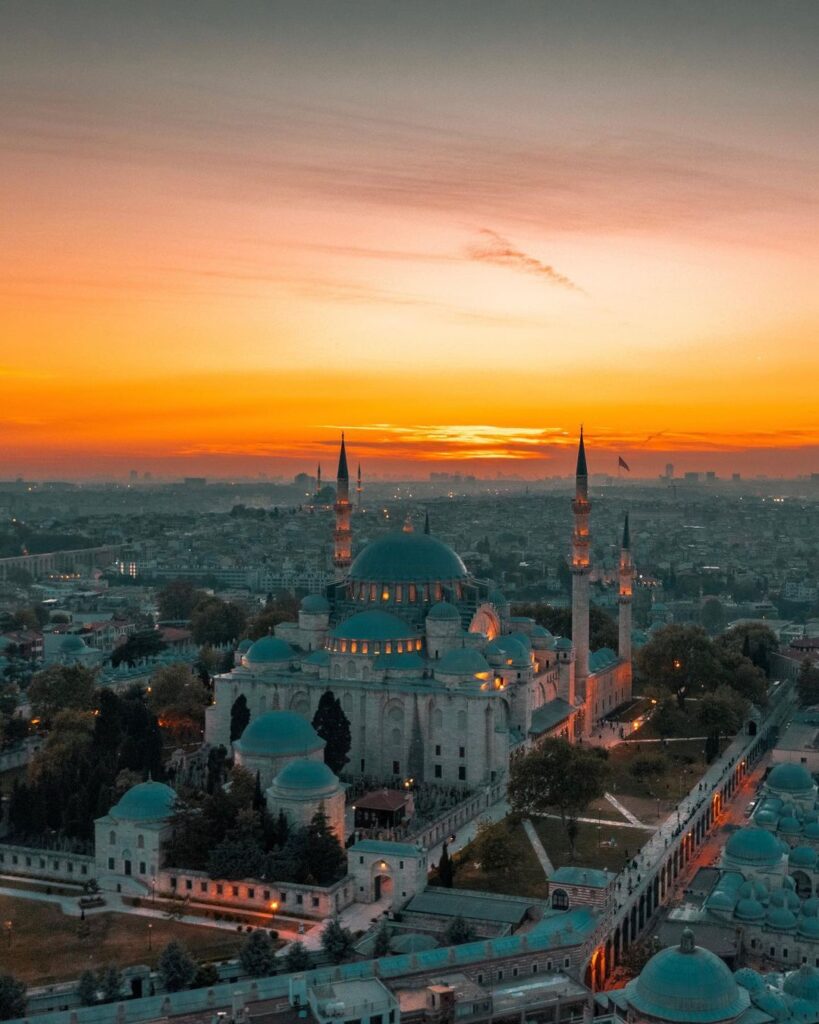 suleymaniye mosque sunset